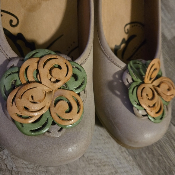 Portofino Boho Tan Leather Comfort Wedge Slip-On Shoes Size 9/EUC Size 40 - Picture 7 of 10